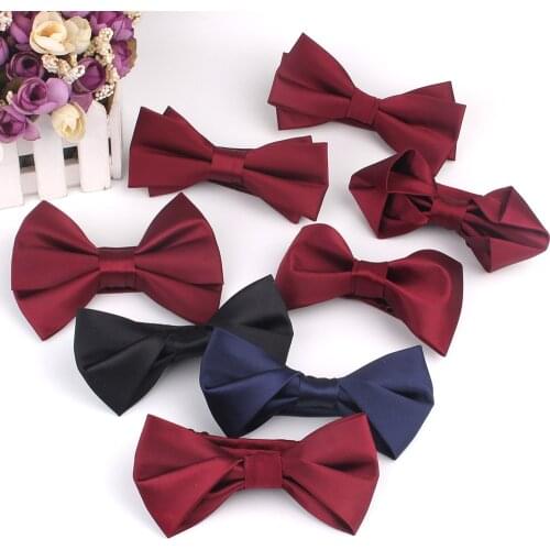 Wedding Bowtie For Groom Fashion Casual Bow tie For Men Women Butterf Bowknot Adult Bow Ties Cravats Solid Groomsmen Bowties