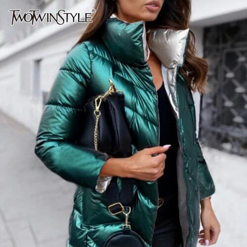 Женские приталенные пуховики TWOTWINSTYLE China At AliExpress