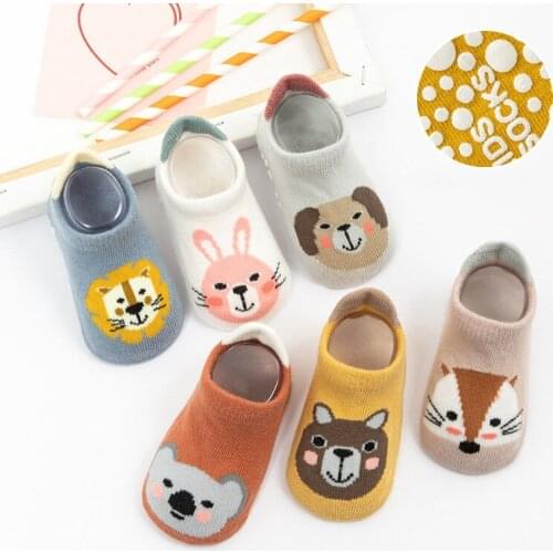 Spring Summer Baby Socks Cartoon Animal Baby Girl Boy Floor Socks Anti Slip Toddler Kids Short Socks