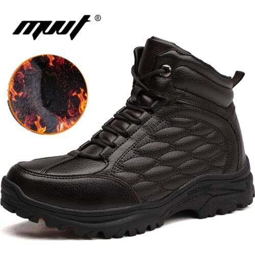 High quality Men boots Genuine leather winter boots keep warm outdoor men ankle snow boots