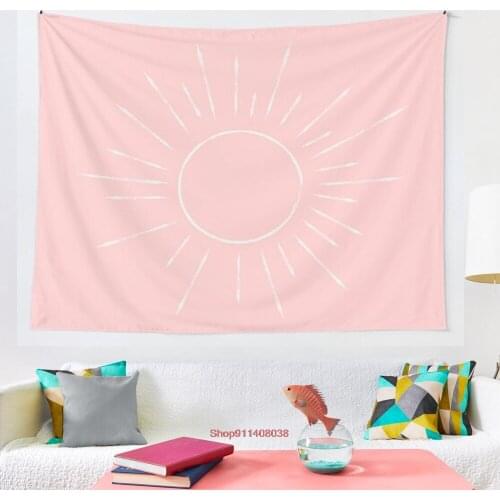Sunshine on my Mind Pink tapestry Psychedelic Colorful Wall Hanging Tapestries Dorm Wall Art Yoga Mat