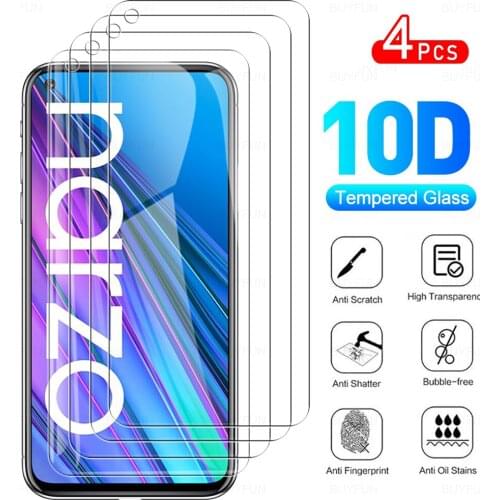 4Pcs Full Cover Protective Glass For OPPO Realme Narzo 30 5G Tempered Glas For Realmy Realmi Narzo30 6.5" Phone Protector Film