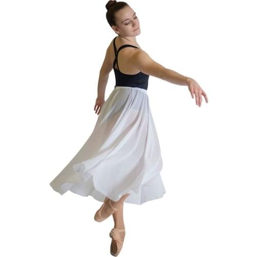 HDW DANCE White Chiffon Long Skirts for Dancing Ladies Girls Dance Skirts More than 10 Colors Both Children Adult Size Available