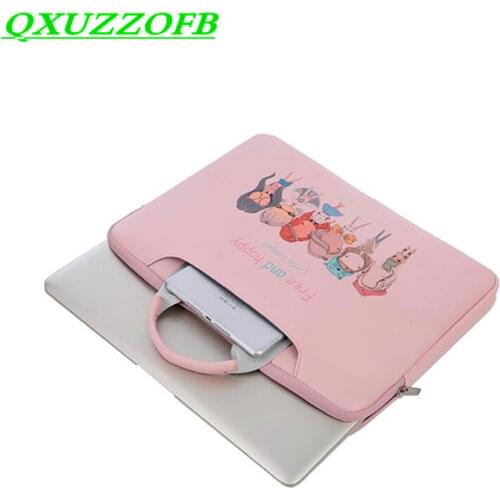 Lady Laptop bag lovely with Shoulder strap handle for ipad/macbook dell 13 14 15.6 inch laptop small power pink bag Waterproof