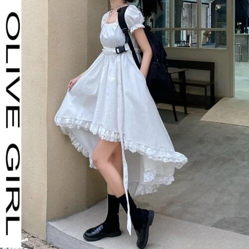 Women Dress Summer Square Collar Short Sleeve Solid Color Long Black Dresses Female Casual Clothes 2021 Irregular Vestidos