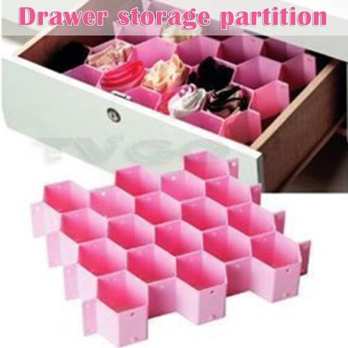 1 Set Adjustable Drawer Organizer Honeycombs Separator DIY Divider for Underwear Socks UD88