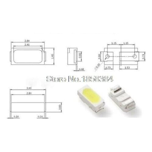 1000PCS/LOT 5730 SMD natural pure white / warm white / cool white LED 0.5W 35-40LM bright lamp beads light emitting diode