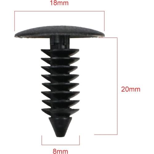 20/50Pcs Auto Fastener Fit 8mm Hole Nylon Car Clips Fender Bumper Shield Retainer Plastic Rivet for GM Ford Chrysler Automobile