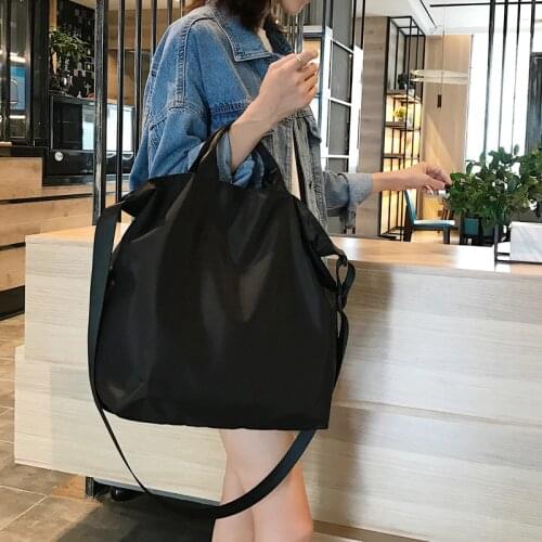 HISUELY 2021 Large Fashion Nylon Women Handbags Ladies Shoulder Bag Shopping Bag Reusable black blue Tote Bag Sac A Main Bolsa