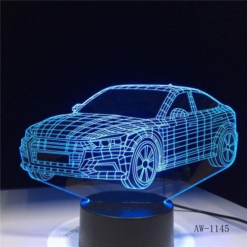 Your Racing Car 3D 7 Colors Lamp Visual Led Night Lights For Kids Touch Usb Table Lampara Lampe Home Decor Drop Shipping AW-1145