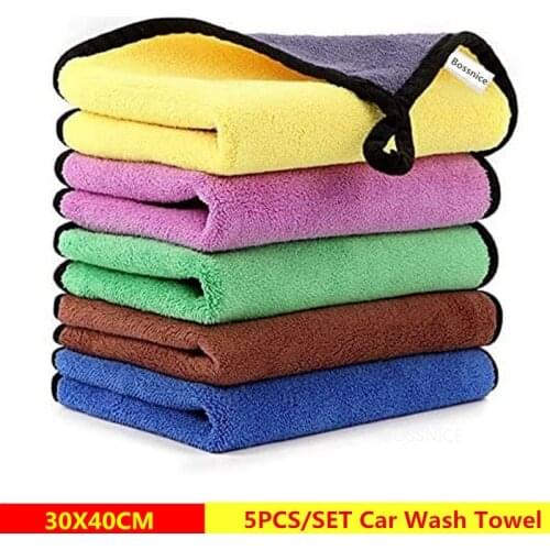 5PCS Professional Premium Microfiber Towels for Household Cleaning and Car Washing, Highly Absorbent, Lint-Free, Streak-Free