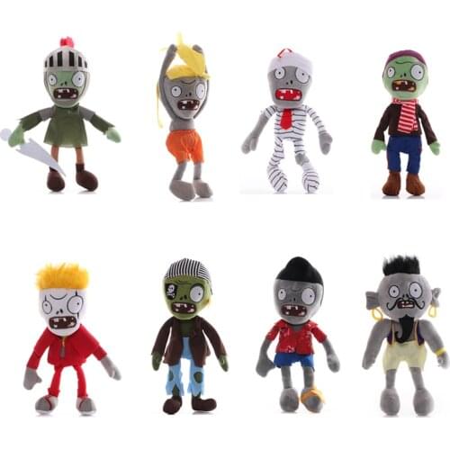 8pcs/lot Plants vs Zombies Plush Toys Doll PVZ Pirate Zombie Soft Stuffed Toys for Children Kids Gifts