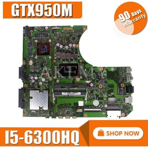 Akemy N552VX motherboard For Asus N552VX N552V N552 Laptop motherboard N552VX mainboard motherboard I5-6300HQ GTX950M/2G