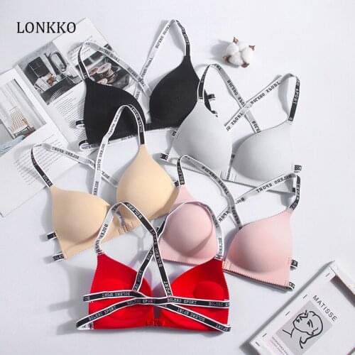 Front Closure Push Up Padded Bra for Womens Seamless Underwear Sexy Cross Backless Wire Free Bras Girl Bralette Lingerien