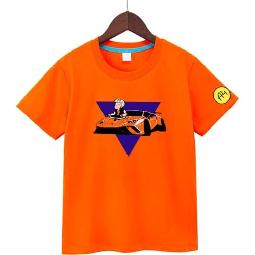 Merch A4 Lamba Print Childrens T-Shirt 2021 Summer 100% Cotton Boy Girl Short Sleeve T Shirts Tee Casual Fashion Baby Tops