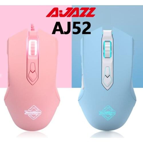 Ajazz AJ52 Ergonomic Wired Computer Mouse 7 Buttons 2500DPI RGB Backlit USB Gaming Optical Mouse for PC Laptop Notebook Game