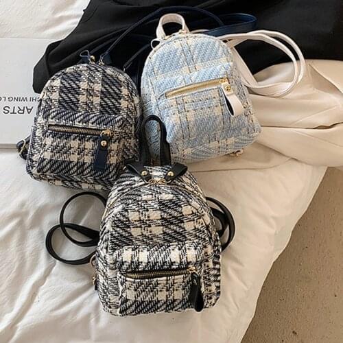 DORANMI Plaid Small Backpack Womens Mini Book Back Bag 2021 Female Rucksacks Classic Book Schoolbag Fashion Mochila SB499