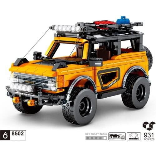 Technical vehicle building block jeeps Wranglers Rubicon bricks model orv pull back car educational toy collection for boy gift
