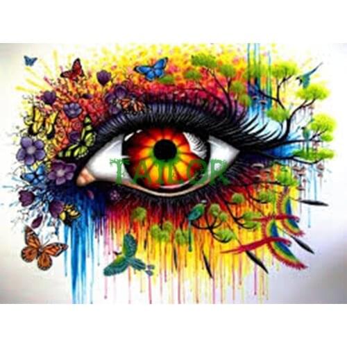 Full square wall stickers Cuadros haft diamentowy 5D diamond painting set Cross stitch tools flower colour Mosaic art butterfly