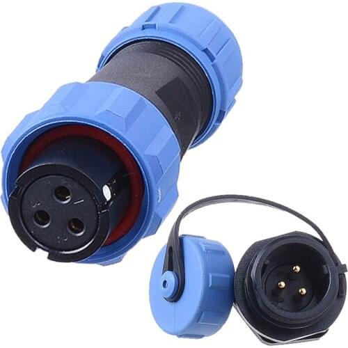 LEIFU SP13 Industrial M12 Female Male Plug Socket Panel 2Pin 3Pin 4Pin 5Pin 6Pin 7Pin 9Pin Waterproof IP68 Electrical Connector