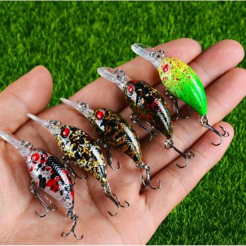 LINGYUE 4.5cm 3g 5 Colors Mini Floating Bionic Crank Little Fatty Lure Artificial Bait Hard Bait Fishing Lure Wobbler