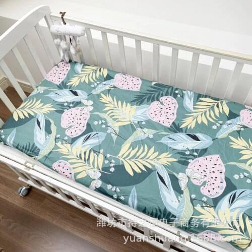 Cartoon Print Baby Crib Matress Cover Case Cotton Fitted Bed Sheet With Elastic Children Bed Clothing Kids Room Beddings