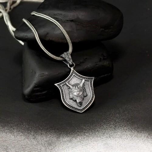 Special Design Vintage Dimming Witcher Silver Male Necklace