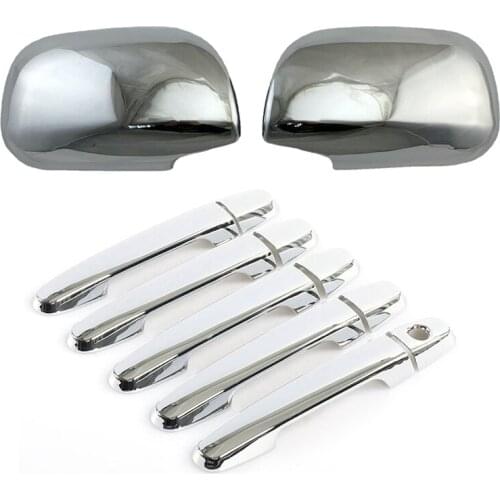ABS Chrome Side Wing Mirror Door Handle Cover for Toyota RAV4 2009-2012 Trim Rear View Molding