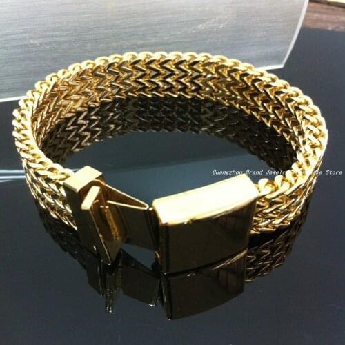 8.46"(21.5cm)*13mm New Hot Fashion Jewelry,Stainless Steel Silver/Gold color Manual Polishing Mens & Womens Bangles Bracelets