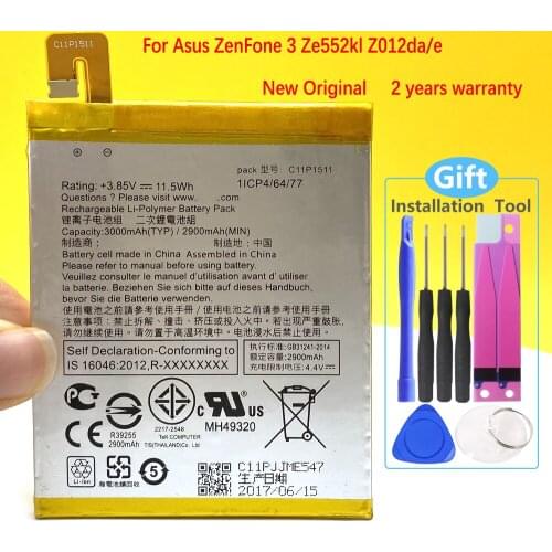 New Original C11p1511 3000mAh Battery For Asus ZenFone 3 zd552kl/ze552kl/zd553kl/z012d Phone