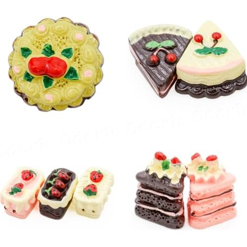 Odoria 1:12 Miniature 8pcs Cakes Food Set Simulation Chocolate Strawberry Biscuit Bakery Kitchen Dollhouse Accessories Decor