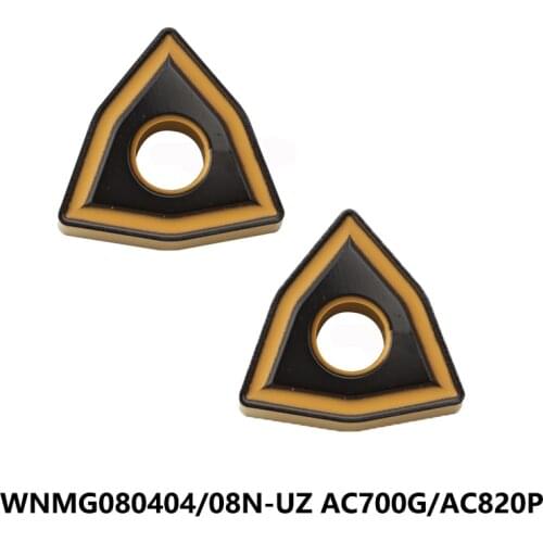 Original WNMG 080404 080408 WNMG080404N-UZ WNMG080408N-UZ AC820P AC700G Carbide Cutting Inserts Lathe Cutter Turning Tools CNC