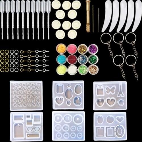QIAOQIAO DIY Jewelry Casting Molds Tools Set More Silicone Jewelry Resin Molds With Designs Earring Molds With Designs