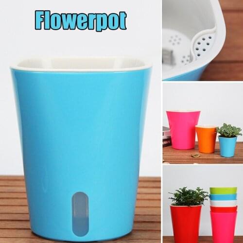 Self Watering Planter Flower Pots Home Garden Decor Automatic Suction Visible Office Flower Pot