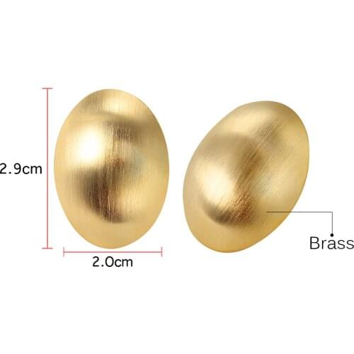 Oval Shape Stud Earrings for Office Ladies Punk Style Trendy Classical Gold Women Earrings Brincos 2019