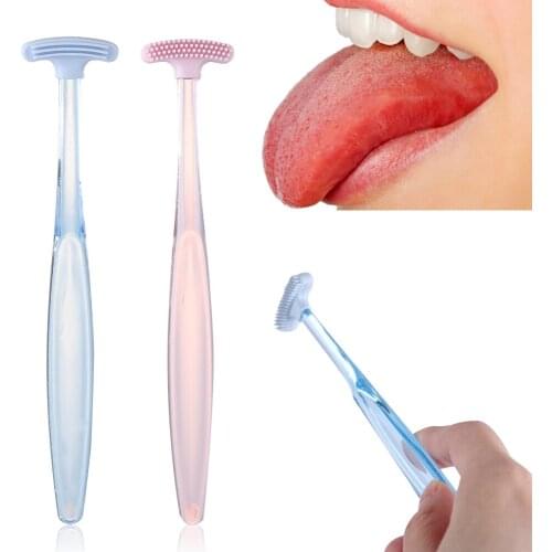 1 PC Silicone Tongue Scraper Double Sided Cleaner Brush Clearing Bad Breath Dental Care Oral Clean Hygiene Health Care Tool
