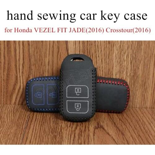Only Red new arrival hand sewing leather car key case cover for Honda VEZEL FIT JADE(2016) Crosstour(2016) Crider(2016)