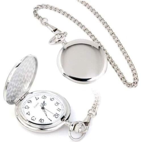 Unisex Quartz Pocket Watch Smooth Round Dial Pendant Necklace Watches Arabic Numerals Clock For Women Men Unique Watches Gift