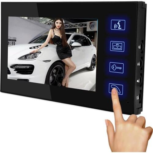 SmartYIBA Video Intercom 7 Inch Color TFT Monitor Wired Video Door Entry System Video Door Phone Doorbell Intercom Monitor