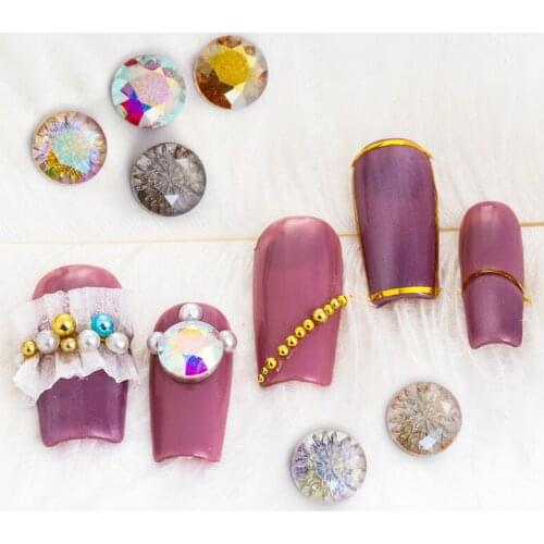 XIAOPU 8mm Round Shape Glass Strass For Nails Special Design Bottom Rivoli Crystals Stone Glitter Crystals Glue On Stones