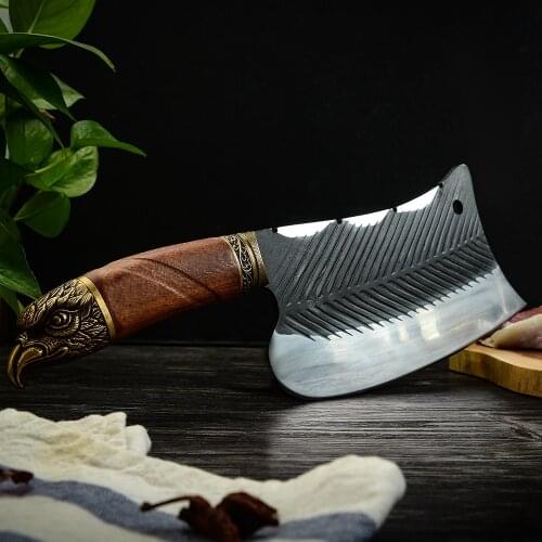 XYJ Meat Cleaver Chopping Knives Heavy Duty Butcher Knife 7Cr17mov High Carbon Steel Kitchen Knife Forged Chop Bone Chef Knives