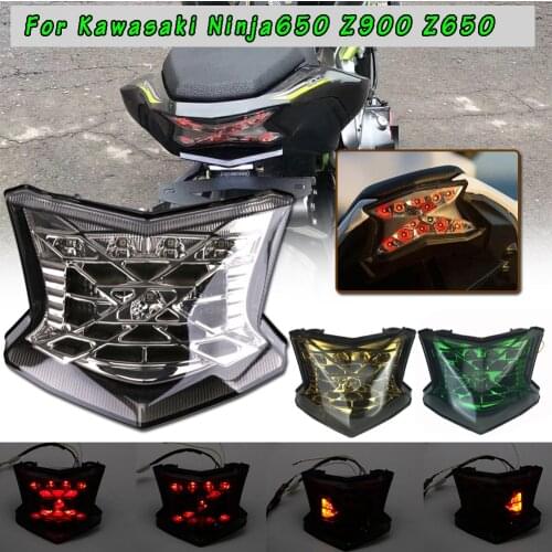 For Kawasaki Z900 Z650 Ninja650 Ninja 650 Tail Light Taillight LED Integrated Lights Brake Blinkers Turn Signals 2017 2018 2019