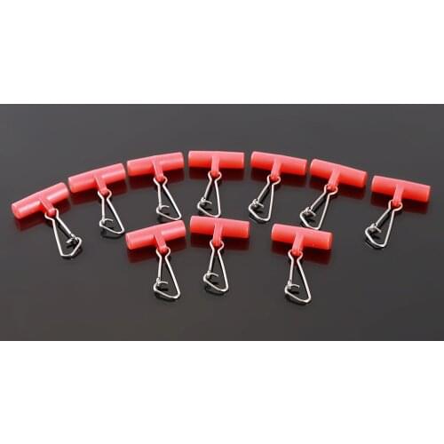 10pcs Fishing Sinker Slip Clips Blue Plastic Head Swivel With Hooked Snap Fishing Weight Slide For Braid Fishing Line
