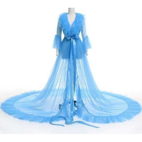 Lace Dress Women Ruffle Front Split Long Maxi Maternity Solid White Lace Dress Gown Photography Prop See Through Dress