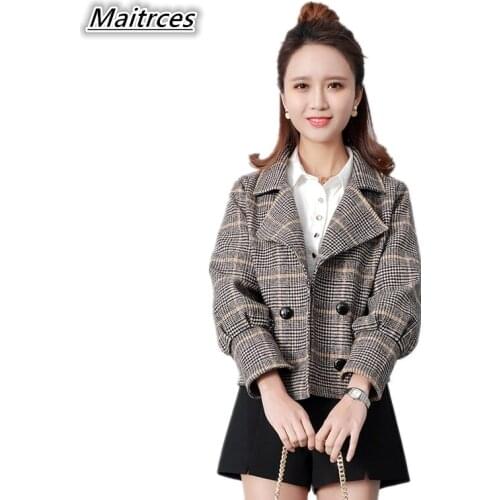 2018 Spring Womens Jacket Wool Coat New Fashion Woolen Coat Single Breasted Slim Type Female Autumn Winter Wool Coat JK005