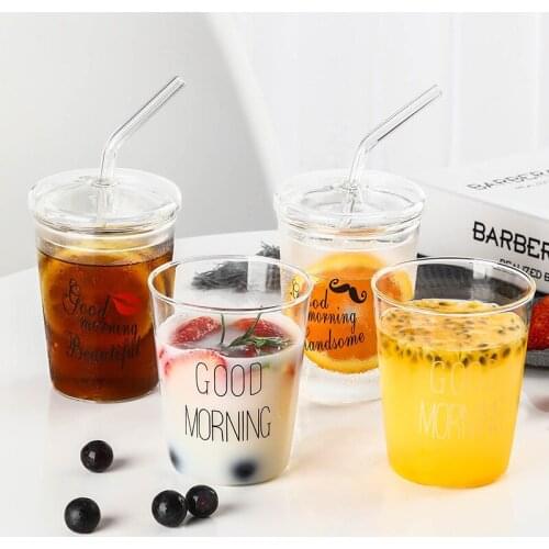 1 Pcs Lovely Glass Breakfast Cup Coffee Tea Milk Creative Good Morning Mug Gifts 400ml