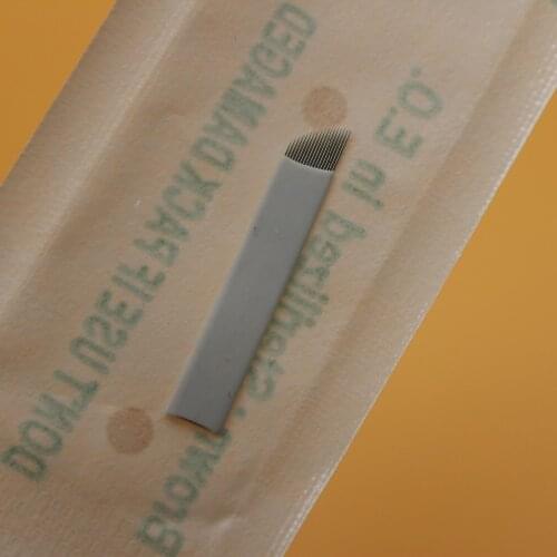 100 PCS 0 .25mm Diameter 18pin Microblading Tattoo Needles Permanent Makeup Manual Eyebrow For Microblading Embroidery Pen