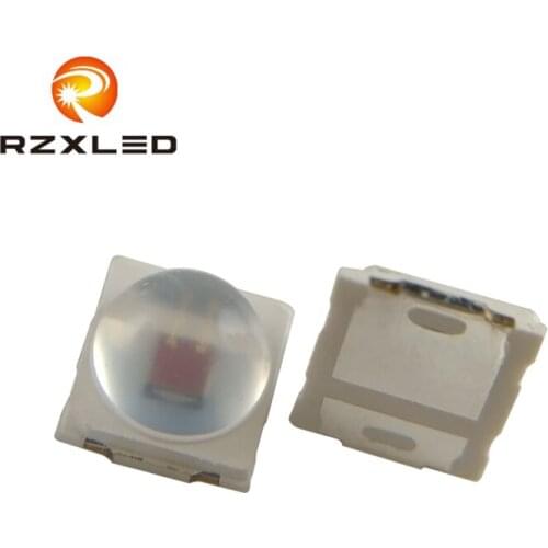 100PCS/Lot 1W 2.4V 300Ma Dome Wide Angle120 With Lens Red 620NM 625NM 630NM 3030Package Chip