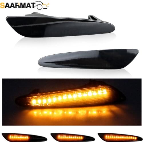 2PCS Full LED Bumper Side Marker Light Amber For 2003-2006 Mercedes Benz W211 E Class E320 E55 AMG E500 Turn Signal Light Lamp