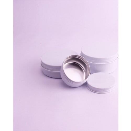 50ml White Aluminum Jars Aromatherapy Soap Tea Leaf Candy Pot 50g Makeup Lip Eye Cream Mask Lotion Container Packaging 50pcs/lot